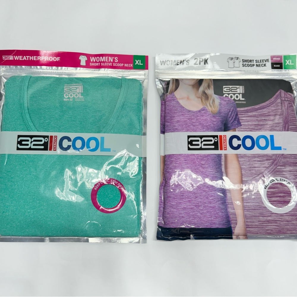 32 Degrees Waterproof Cool Short Sleeve Scoop Neck Women’s Sz XL NWTS